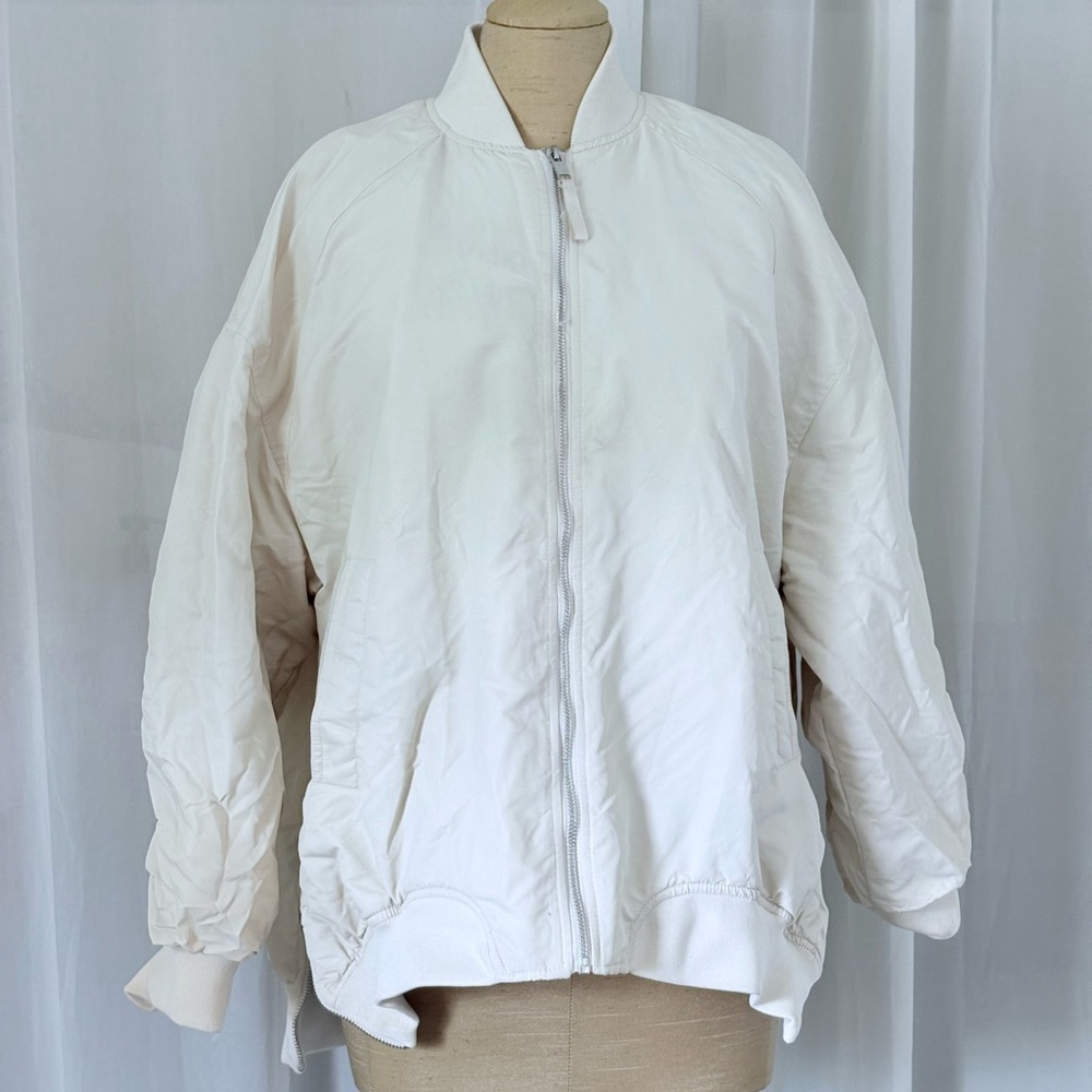 Zara Off-White Bomber Jacket